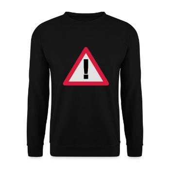 achtung_schild__f3 - Unisex Pullover - Schwarz - Vorne - Alina (178cm) & Michal (187cm)