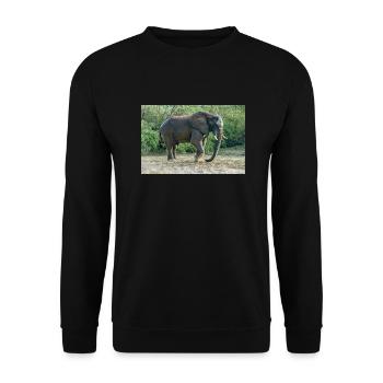 Elephant stomped its foot into the sand. - Unisex Sweatshirt - black - Front - Alina (178cm) & Michal (187cm)