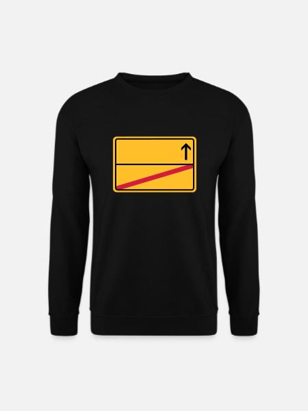 Ortsschild Ende - Pfeil blanko - Unisex Pullover - Schwarz