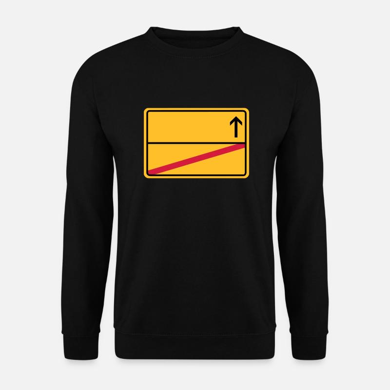 Ortsschild Ende - Pfeil blanko - Unisex Pullover - Schwarz