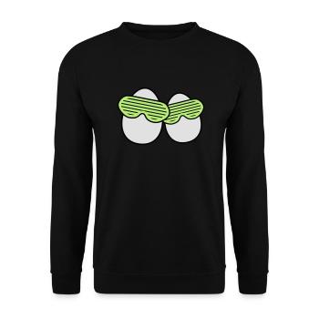 Funky Eggs - Unisex Pullover - Schwarz - Vorne - Alina (178cm) & Michal (187cm)