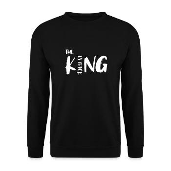 Le roi est de retour blanc - Sweat-shirt Unisexe - noir - Devant - Alina (178cm) & Michal (187cm)