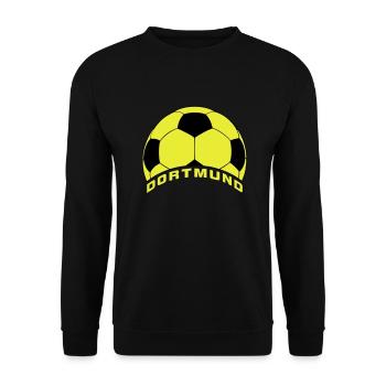 Fußball Dortmund Fan-Motiv - Unisex Pullover - Schwarz - Vorne - Alina (178cm) & Michal (187cm)