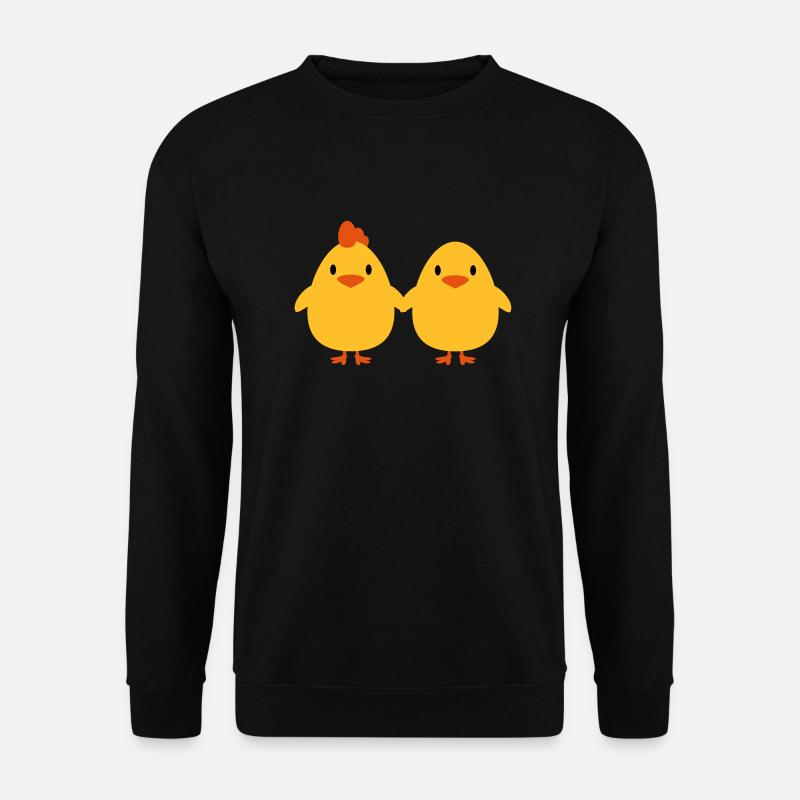 Küken Liebespaar Hahn und Henne - Unisex Pullover - Schwarz