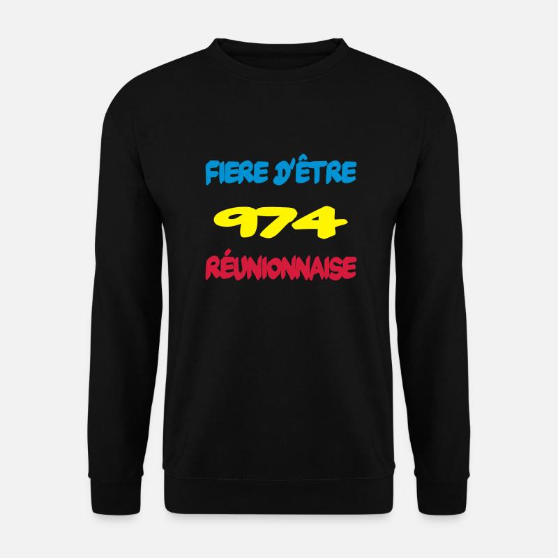 Fiere d'être reunionnaise - Unisex Pullover - Schwarz