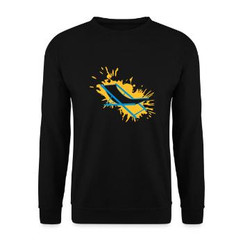 spritzer strandstuhl farbe tropfen klecks liegestu - Unisex Pullover - Schwarz - Vorne - Alina (178cm) & Michal (187cm)