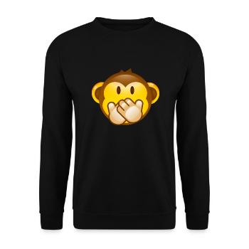 Smiley Monkey -No Saying- - Unisex Pullover - Schwarz - Vorne - Alina (178cm) & Michal (187cm)