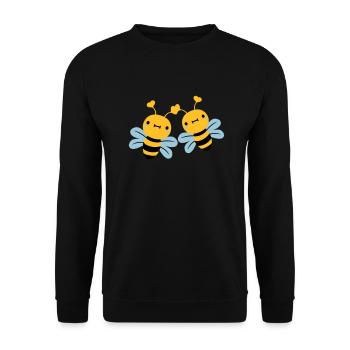 2 friends team couple cute little ones - Unisex Sweatshirt - black - Front - Alina (178cm) & Michal (187cm)