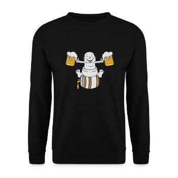 drunk, octoberfest, drinking, alcohol, glass, jug, - Unisex Sweatshirt - black - Front - Alina (178cm) & Michal (187cm)
