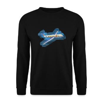 Flugzeug - Unisex Pullover - Schwarz - Vorne - Alina (178cm) & Michal (187cm)