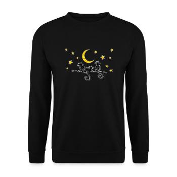 Cat family - Unisex Sweatshirt - black - Front - Alina (178cm) & Michal (187cm)
