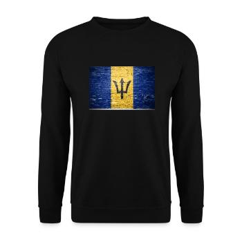 Barbados Flag Graffiti on Brick Wall - Unisex Sweatshirt - black - Front - Alina (178cm) & Michal (187cm)