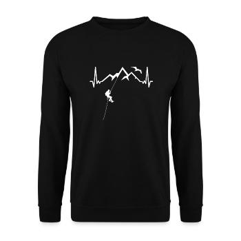 Wandern Klettern Berge - Climbing Mountains EKG - Unisex Pullover - Schwarz - Vorne - Alina (178cm) & Michal (187cm)