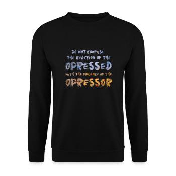 Resistance Phrases - Unisex Sweatshirt - black - Front - Alina (178cm) & Michal (187cm)