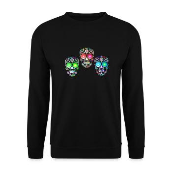 Sugar Skull Art - Unisex Sweatshirt - black - Front - Alina (178cm) & Michal (187cm)