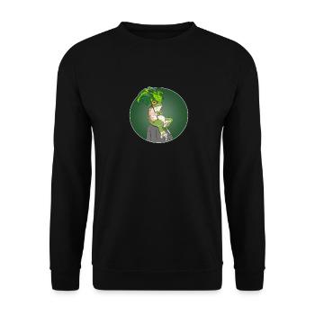 Funny frog comic cartoon chill relax keep calm - Unisex Pullover - Schwarz - Vorne - Alina (178cm) & Michal (187cm)