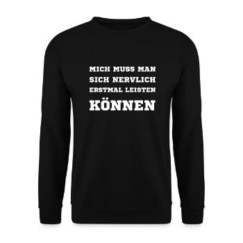 Erstmal Leisten Können | White - Unisex Pullover - Schwarz - Vorne - Alina (178cm) & Michal (187cm)