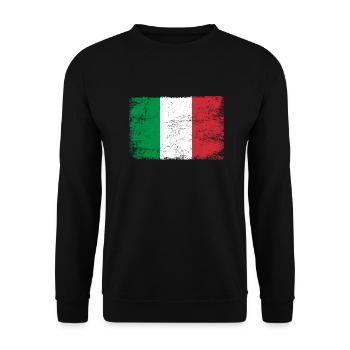 Italien Flagge italienische Fahne für Patrioten - Unisex Pullover - Schwarz - Vorne - Alina (178cm) & Michal (187cm)
