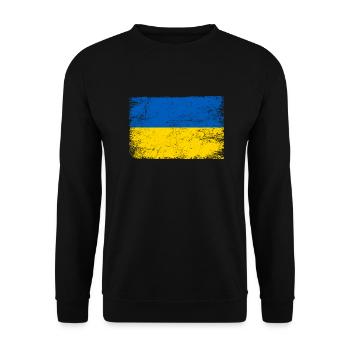 Ukraine Flagge ukrainische Fahne für Patrioten - Unisex Pullover - Schwarz - Vorne - Alina (178cm) & Michal (187cm)