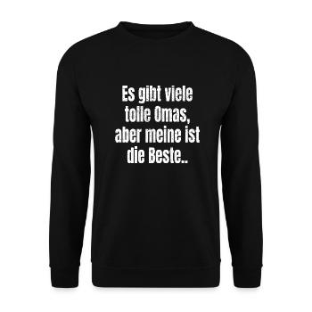 Beste Oma Geschenke Großmutter Omi liebe Oma - Unisex Pullover - Schwarz - Vorne - Alina (178cm) & Michal (187cm)