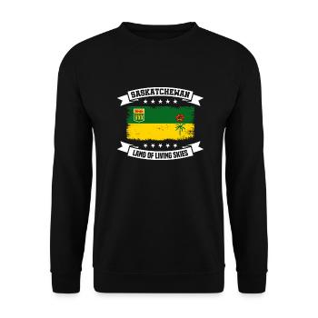 Drapeau Saskatchewan Vintage Retro - Sweat-shirt Unisexe - noir - Devant - Alina (178cm) & Michal (187cm)