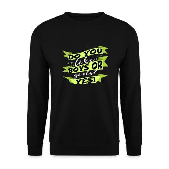 bisexuality joke gender roles quote - Unisex Sweatshirt - black - Front - Alina (178cm) & Michal (187cm)