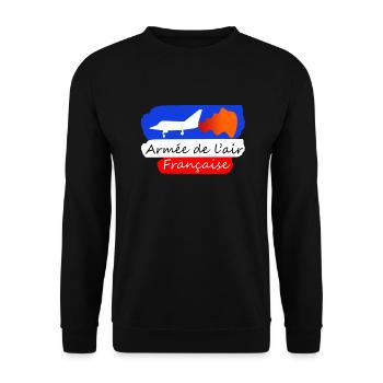 armée de l'air Française - Sweat-shirt Unisexe - noir - Devant - Alina (178cm) & Michal (187cm)
