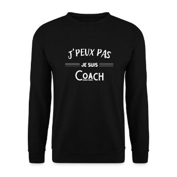 je peux pas je suis Coach - Sweat-shirt Unisexe - noir - Devant - Alina (178cm) & Michal (187cm)