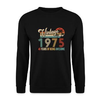 Vintage 1975 Anniversary 46 years to be Awesome - Unisex Sweatshirt - black - Front - Alina (178cm) & Michal (187cm)