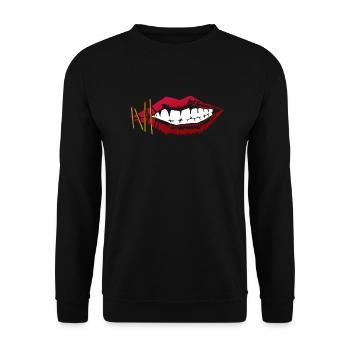 Lèvres - Sweat-shirt Unisexe - noir - Devant - Alina (178cm) & Michal (187cm)