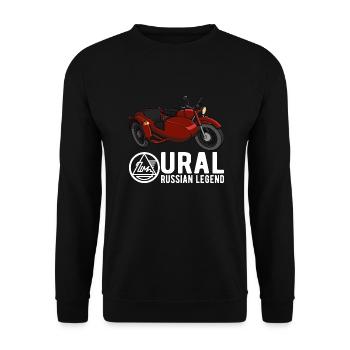 Oural Légende russe Dnepr URSS Moto - Sweat-shirt Unisexe - noir - Devant - Alina (178cm) & Michal (187cm)