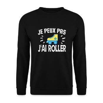je peux pas j'ai roller - Sweat-shirt Unisexe - noir - Devant - Alina (178cm) & Michal (187cm)