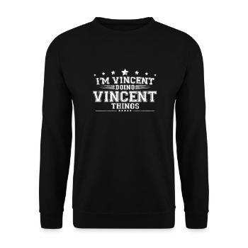 Vincent - Unisex Sweatshirt - black - Front - Alina (178cm) & Michal (187cm)