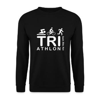 Triathlon Swim Bike Run - Unisex Sweatshirt - black - Front - Alina (178cm) & Michal (187cm)