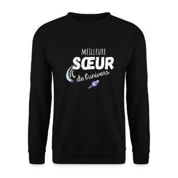 meilleure sœur de l'univers cadeau sœur - Sweat-shirt Unisexe - noir - Devant - Alina (178cm) & Michal (187cm)