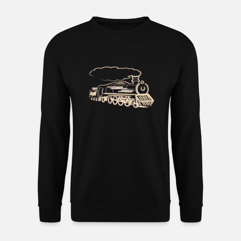 Lokomotive Zug Bahn Eisenbahn Dampf Lok - Unisex Pullover - Schwarz
