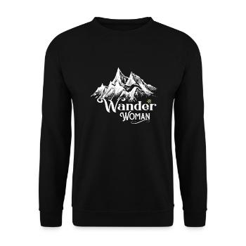 Wander Woman Berge & Edelweiss Wander T-Shirt Frau - Unisex Pullover - Schwarz - Vorne - Alina (178cm) & Michal (187cm)