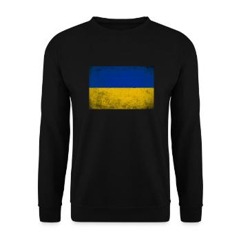 Ukraine Flag Grunge Retro Vintage - Sweat-shirt Unisexe - noir - Devant - Alina (178cm) & Michal (187cm)