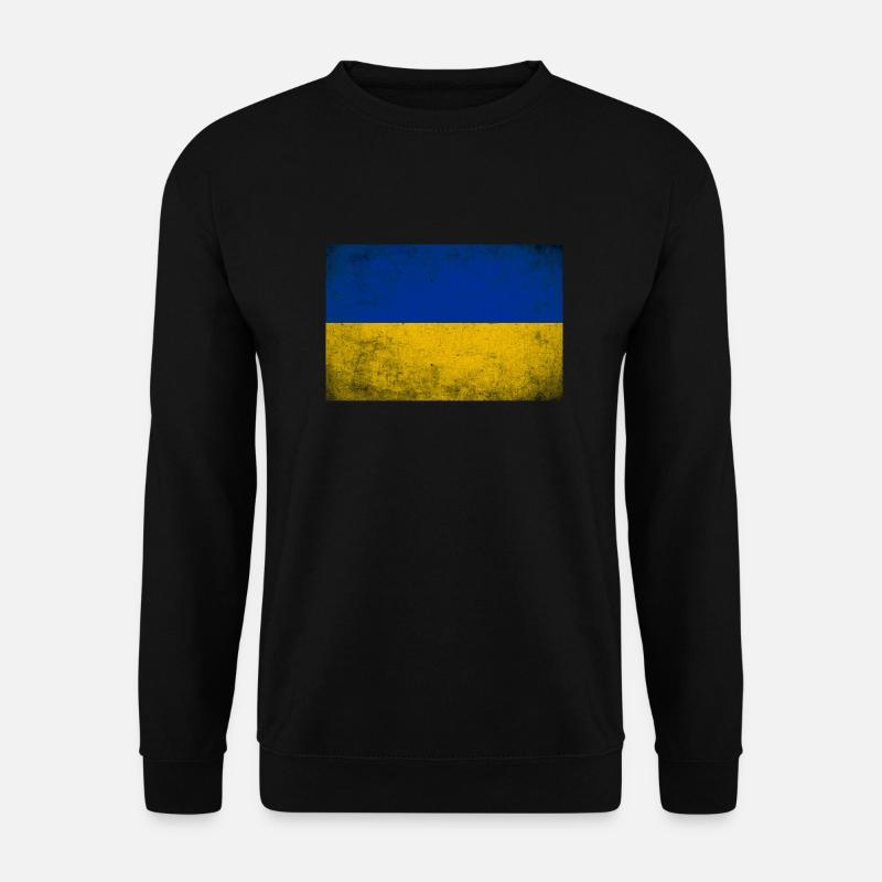 Ukraine Flagge Grunge Retro Vintage - Unisex Pullover - Schwarz