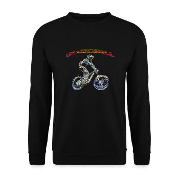 MTB downhill mountain bike - Unisex Sweatshirt - black - Front - Alina (178cm) & Michal (187cm)