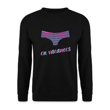en vacances maillot de bain femme été vacances - Sweat-shirt Unisexe - noir - Devant - Alina (178cm) & Michal (187cm)