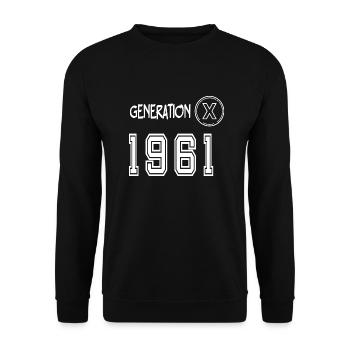 Génération x 1961 - Sweat-shirt Unisexe - noir - Devant - Alina (178cm) & Michal (187cm)