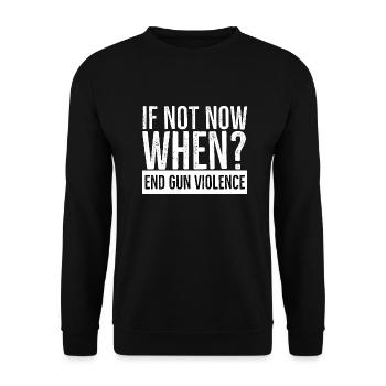Wenn nicht jetzt, wenn Waffengewalt beendet wird - Unisex Pullover - Schwarz - Vorne - Alina (178cm) & Michal (187cm)