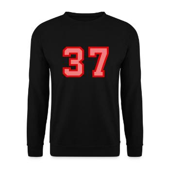 Cool Retro Retrostyle Jersey Number Back Number - Unisex Sweatshirt - black - Front - Alina (178cm) & Michal (187cm)