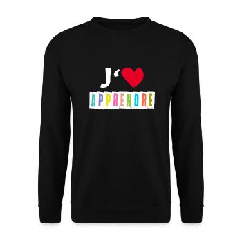 J aime apprendre - Sweat-shirt Unisexe - noir - Devant - Alina (178cm) & Michal (187cm)