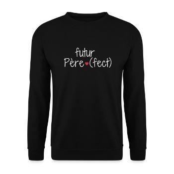 Futur père fect cadeau futur papa - Sweat-shirt Unisexe - noir - Devant - Alina (178cm) & Michal (187cm)