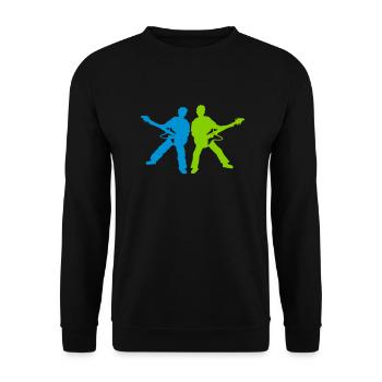 Rock Konzert Band Gitarrist - Unisex Pullover - Schwarz - Vorne - Alina (178cm) & Michal (187cm)