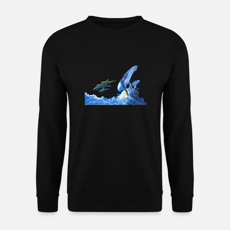 Die Wale und Delphine - Unisex Pullover - Schwarz