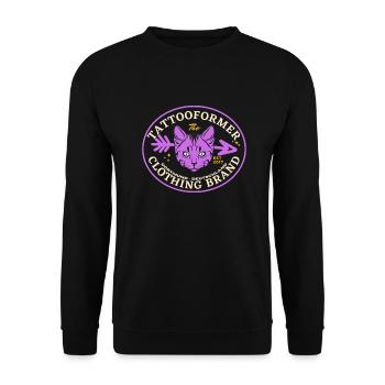 Violet Cat - Unisex Pullover - Schwarz - Vorne - Alina (178cm) & Michal (187cm)