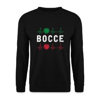 Bocce Ball Player Boules Bocce Heartbeat - Unisex Pullover - Schwarz - Vorne - Alina (178cm) & Michal (187cm)
